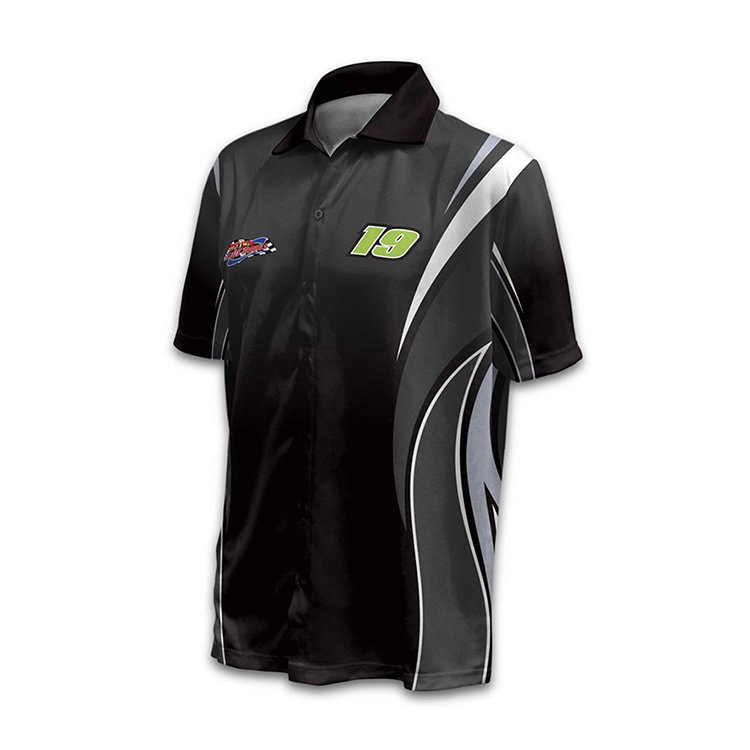 Custom Quick Dry Unisex Cheap Spandex Polyester Mans T Shirts Motor Racing Crew Shirts Pit Crew Zipper Polo Shirt