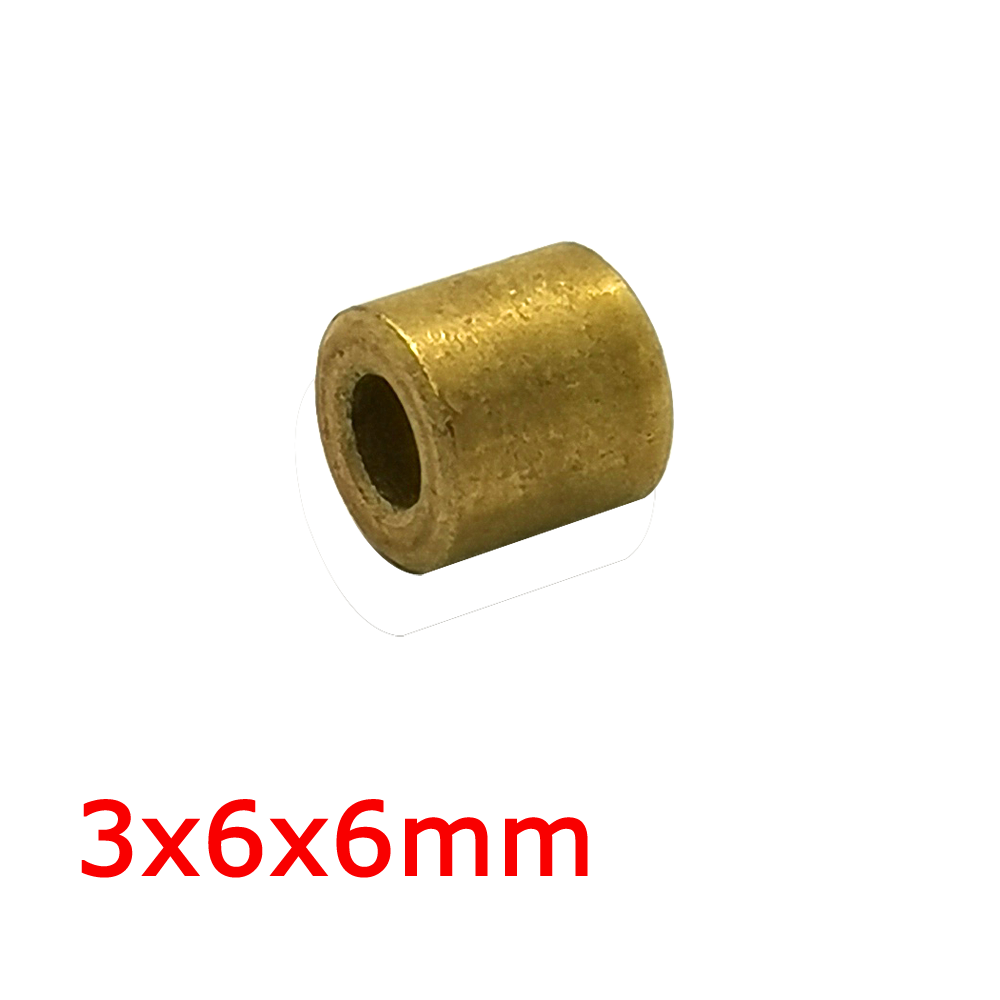 Small 030606 3x6x6mm Small Tiny Sleeve Copper Iron Alloy Plain Slide Bearing Bush Oil Sintred Bronze Bushing