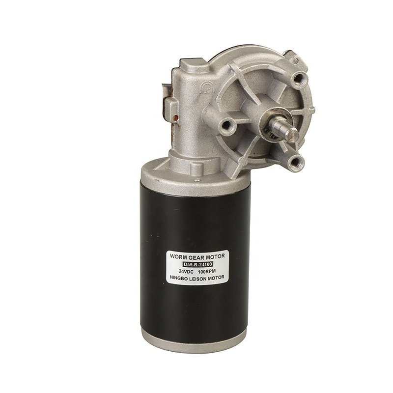 D59 PMDC Brushed Electric Worm Gear Motor with Encoder 12 Volt 24 Volt 30W for Food Processor