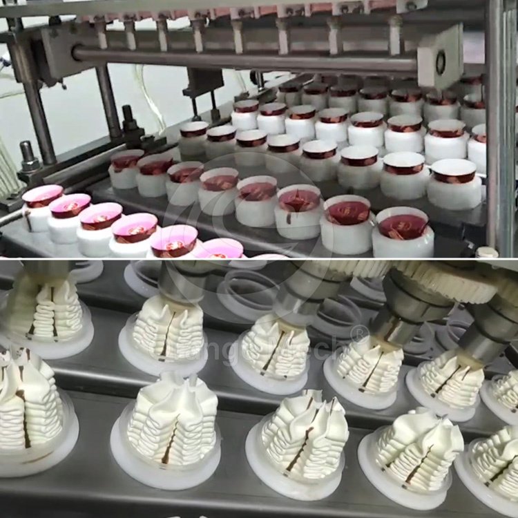 Multi-functional Ice Cream Maker / Ice Cream Cone Production Line / Chocolate Cup Cone Ice Cream Filling Making Machine