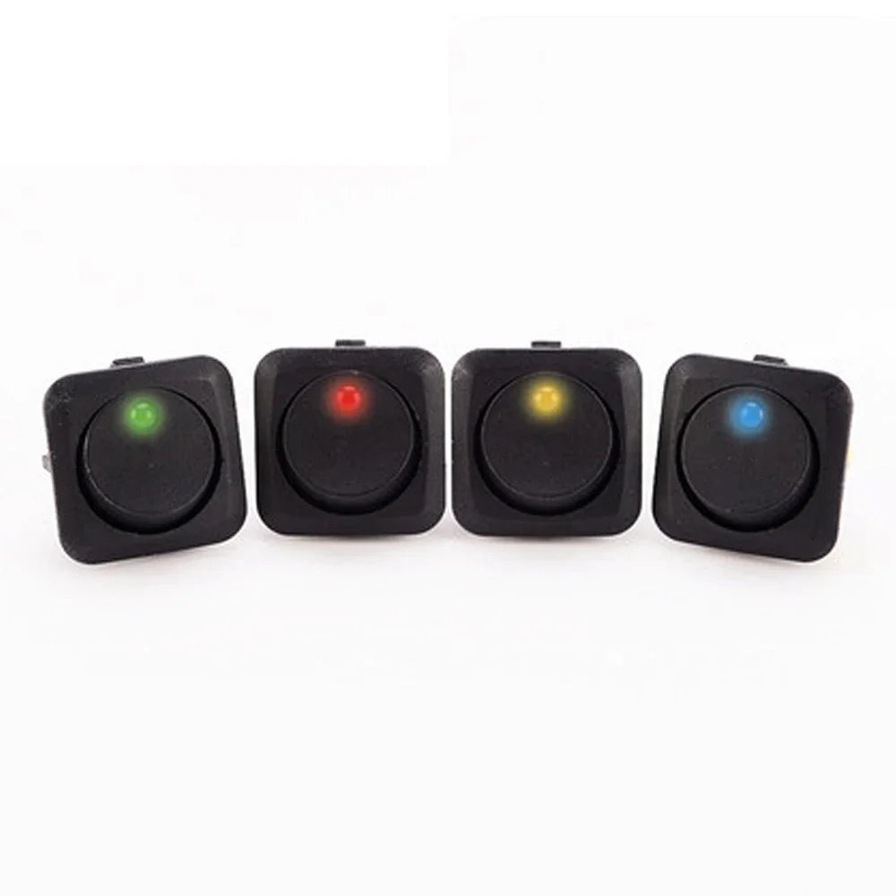 Universal Car Modify Round Rocker Switch 12V 25A 3Pin on OFF Push Button Switch Auto Motor Light Power Switch
