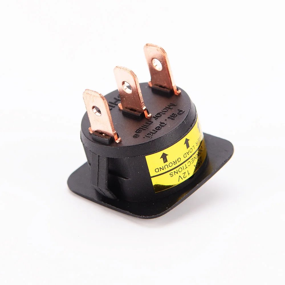 Universal Car Modify Round Rocker Switch 12V 25A 3Pin on OFF Push Button Switch Auto Motor Light Power Switch