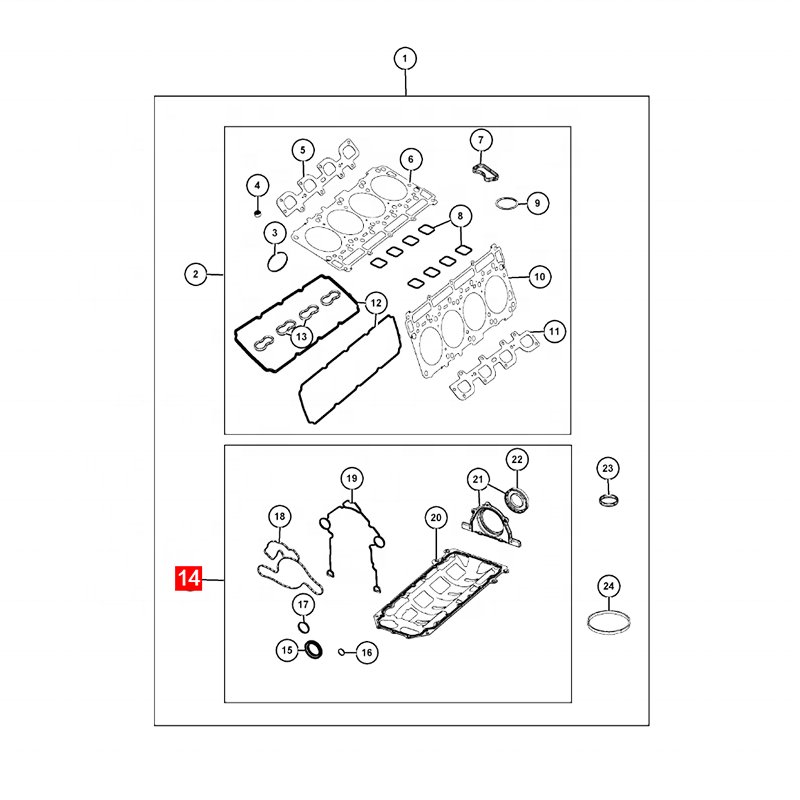OE 6822-3391-AA 68223391AA Full Complete Gasket Set for JEEP 4.7 GRAND CHEROKE 4.7 MOTOR V8 Kit Empacadura Jeep Grand Cheroke