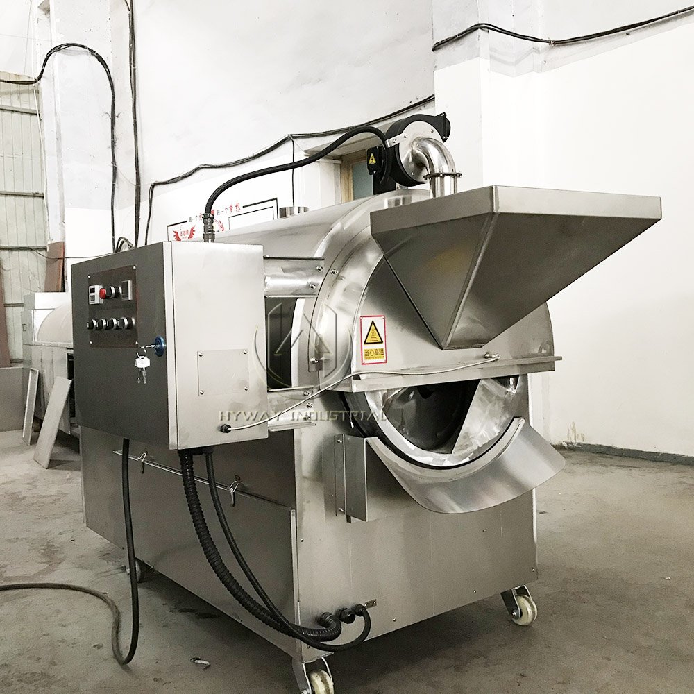 30kg/batch-500kg/batch Commercial Oil Nut Roaster Spit Roaster Rotisserie Gas Automatic Cocoa Bean Roaster