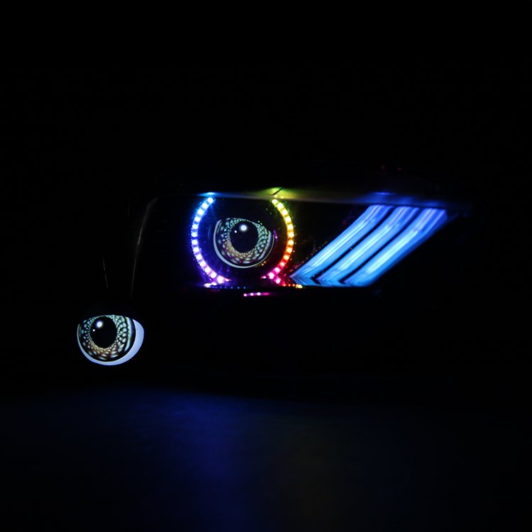 3 Inch LED Devil Eye Projector Lens 12V Demon Eyes Dynamic Devil Eyes Light for Cars Accessory