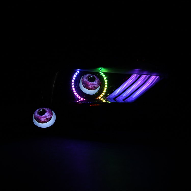 3 Inch LED Devil Eye Projector Lens 12V Demon Eyes Dynamic Devil Eyes Light for Cars Accessory