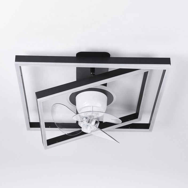 2024 New Modern Simplified 758 Square Bedroom Fan DC Motor 360° Rotating Shake Head Feature Remote Control Switch Included
