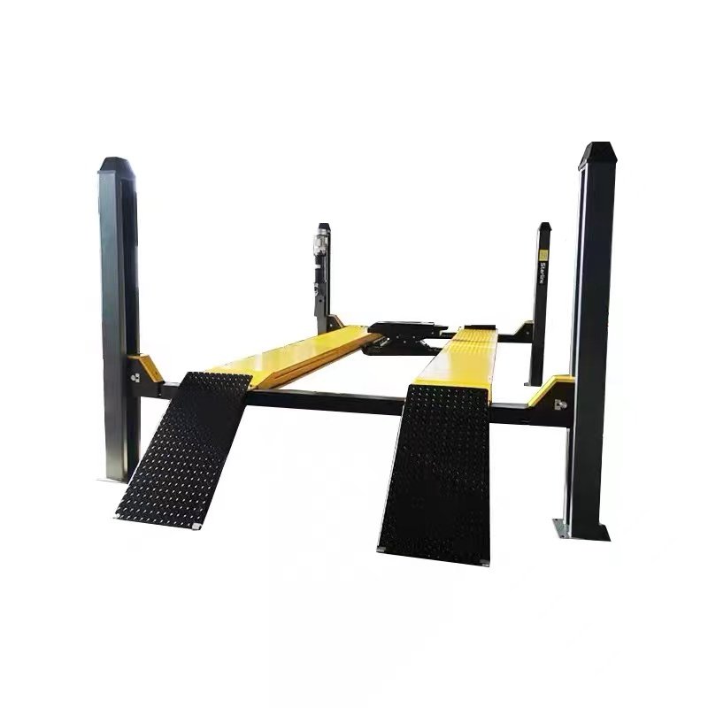 Four Post Car Lift Hydraulic with Scissor Lift Manual Unlock 4tons Car Elevator Vehicle Lift