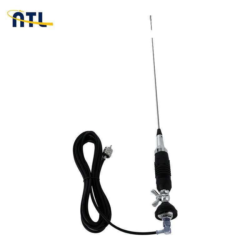 Antele CB mobile antenna 26-28MHz 4dBi ALAN 9 Stainless Steel Whip Car Radio Antenna for Car Trunk