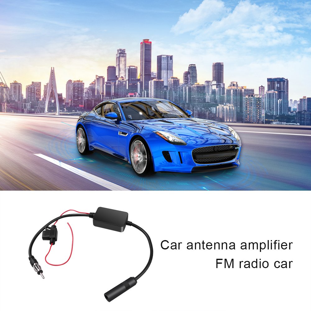 12V Car Radio FM Antenna Signal Booster Amplifier for Marine Car Vehicle FM amplifier 88-108MHz Radio Antenna