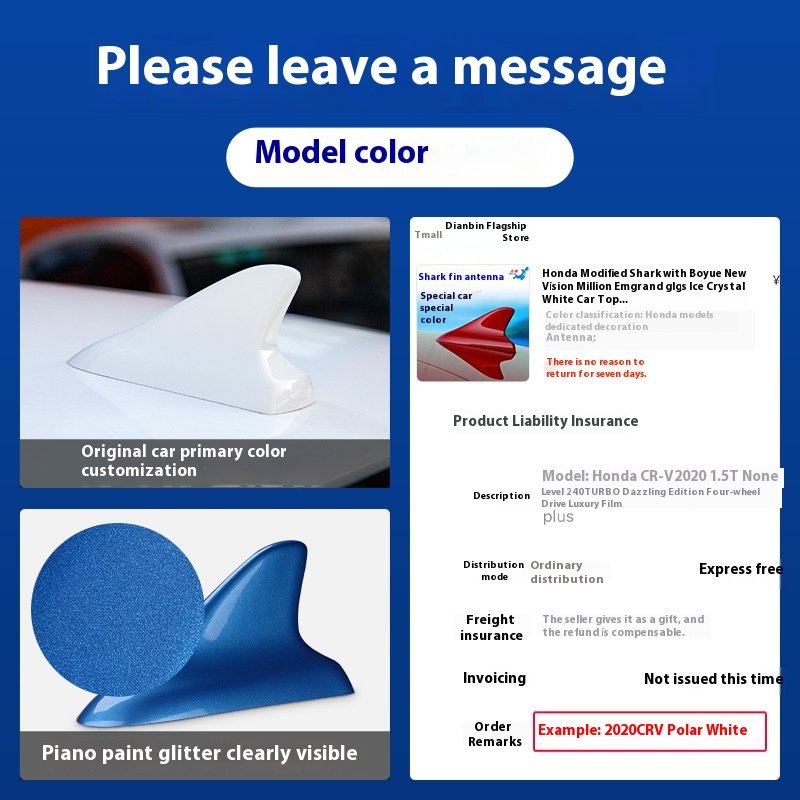 Modified Shark Fin Roof Antenna for Toyota Vios Corolla Original Sand Fish Tail Car Decoration