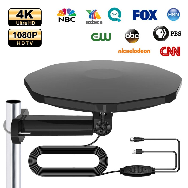 Long Range 4K 1080P UHF/VHF 160 Miles Digital Truck Mobile Home Omni Direction Outdoor Indoor TV Antenna Hdtv Car Roof Antena