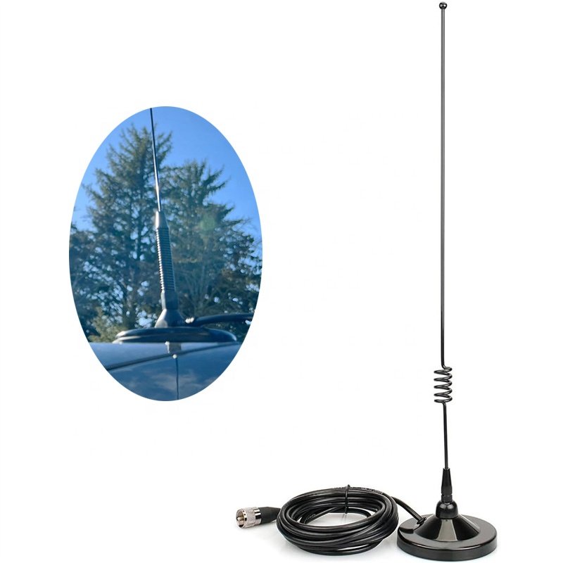 Dual Band 144/430MHz Antenna With Magnetic Base VHF UHF Black Ham Radio Antenna For Car