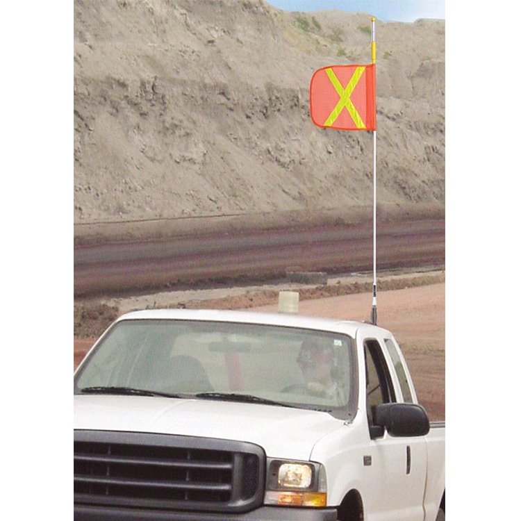 High Quality 6/8/10/12ft Mining Safety LED Flag Antenna With Heavy Duty Spring Mount Safety Led Whip