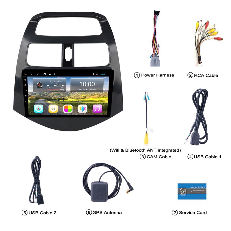 2G RAM Android 10 for CHEVROLET Spark Beat 2010 2011 2012 2013 2014 Multimedia Stereo Car DVD Player Navigation GPS Radio