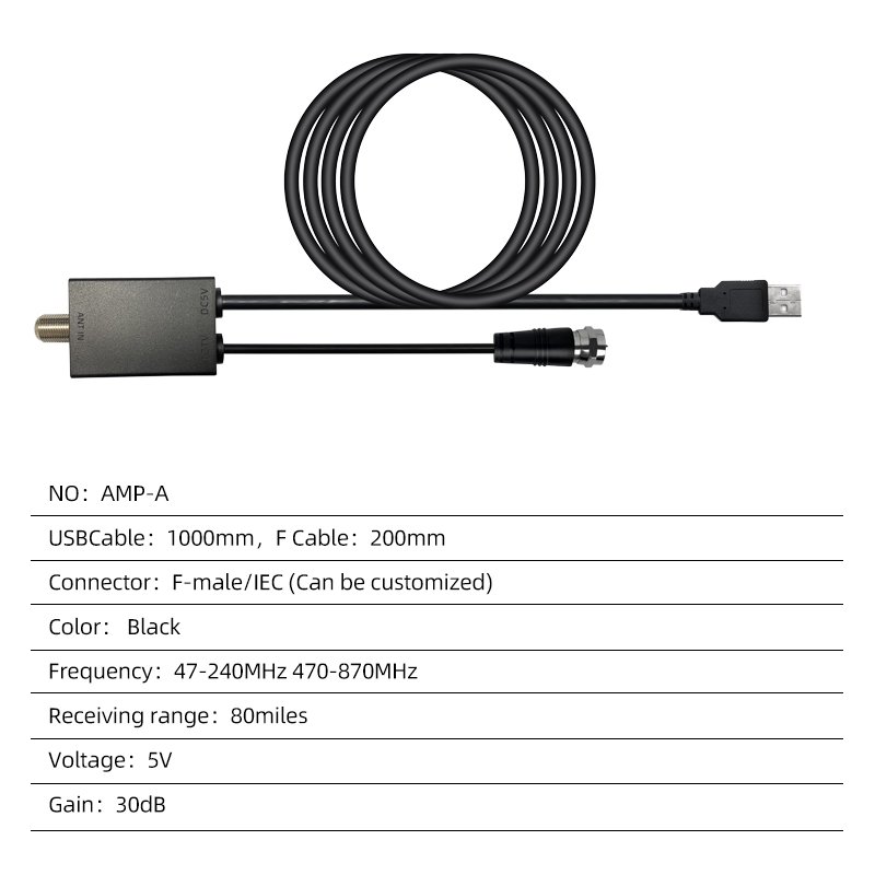 Strong Signal High Gain Signal Booster Active Digital TV Antenna Signal Amplifier For TV Or Indoor Digital TV Antenna