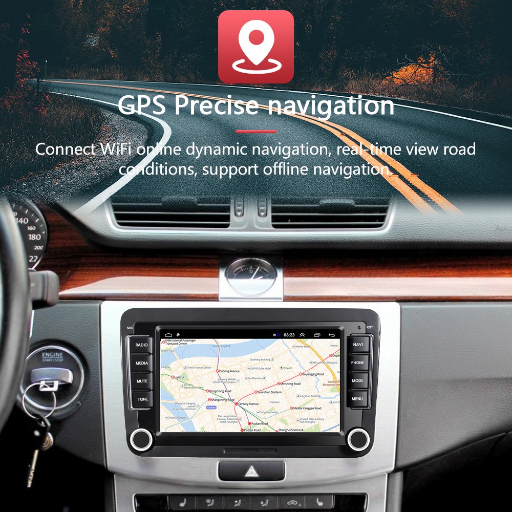 Radio Para Carro 7 Inch Fm Android Car Radio for VW Skoda Golf 5 6 Polo Passat B5 B6 Jetta Stereo Android 2 Din Antenna Mp5