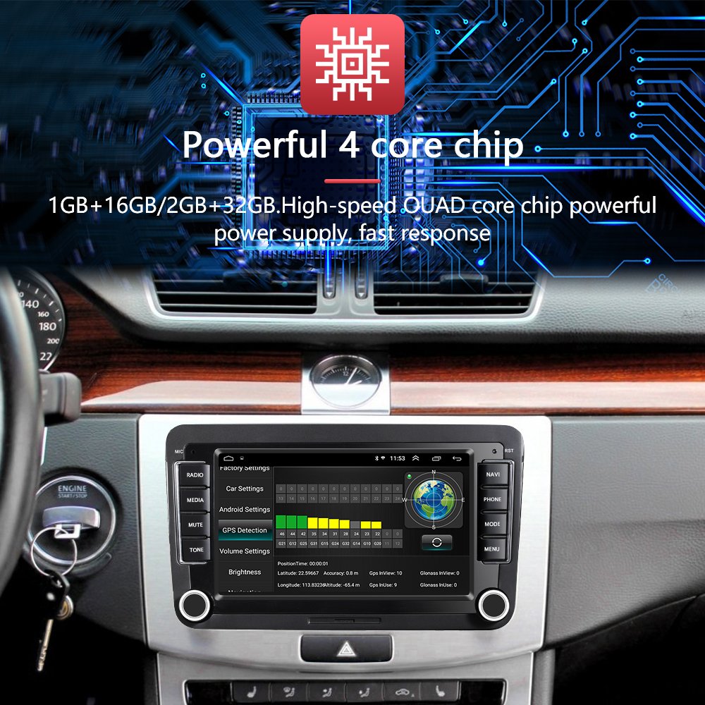 Radio Para Carro 7 Inch Fm Android Car Radio for VW Skoda Golf 5 6 Polo Passat B5 B6 Jetta Stereo Android 2 Din Antenna Mp5