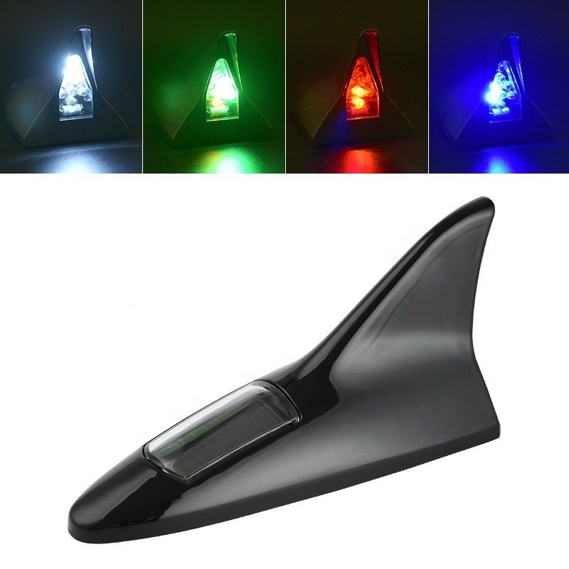 Car Rv Exterior Accessories Coches Abs Car Strobe Light Led Warning Flashing Universal Shark Fin Car Solar Antenna Led Light