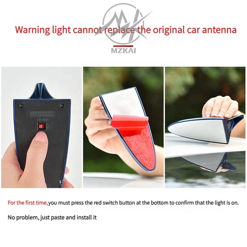 Car Rv Exterior Accessories Coches Abs Car Strobe Light Led Warning Flashing Universal Shark Fin Car Solar Antenna Led Light