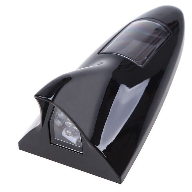 Solar Powered Car Shark Fin Antenna Car Aerials LED Warning Flash Strobe Tail Light Lamps 6 Colors