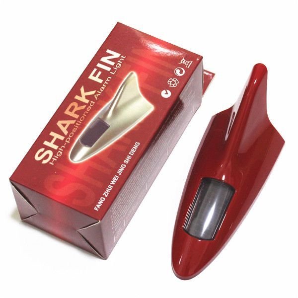 Solar Powered Car Shark Fin Antenna Car Aerials LED Warning Flash Strobe Tail Light Lamps 6 Colors