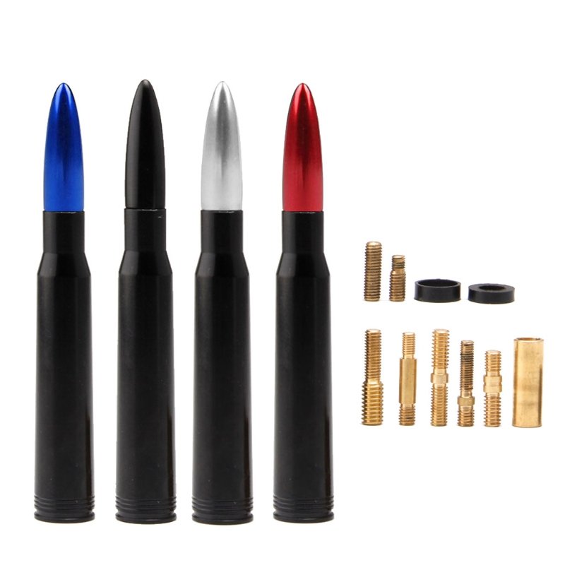 Universal Aluminium Car SUV Bullet Antenna Anti Theft Copper Coil Bullet Short Antenna Kit