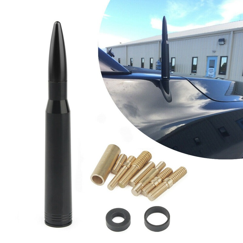 Universal Aluminium Car SUV Bullet Antenna Anti Theft Copper Coil Bullet Short Antenna Kit