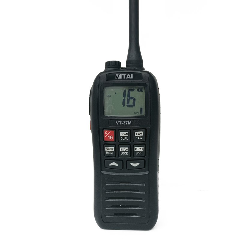VITAI VT-37M Marine Radio VHF Marine Radio IPX7 Waterproof 1500mAh Li-ion Battery Analog Two Way Radio