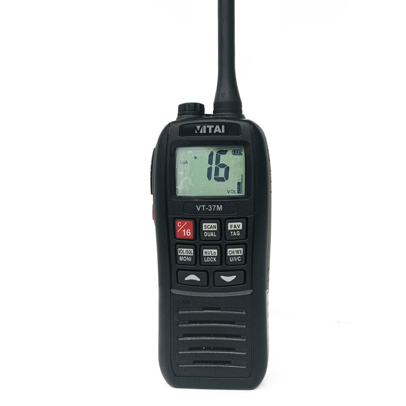 VITAI VT-37M Marine Radio VHF Marine Radio IPX7 Waterproof 1500mAh Li-ion Battery Analog Two Way Radio