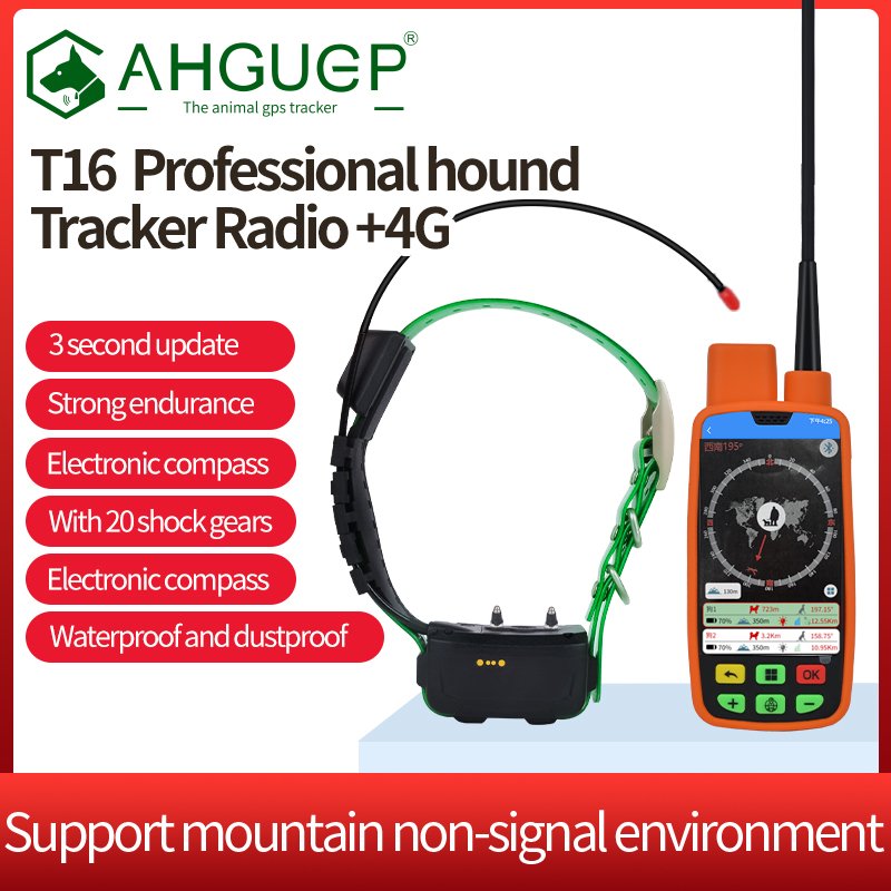 AHGUEP Portable GPS Dog Tracker Waterproof Android OS Pet Collar New Design 4G Network GSM GPRS Finder Beidou/AGPS/LBS Plastic