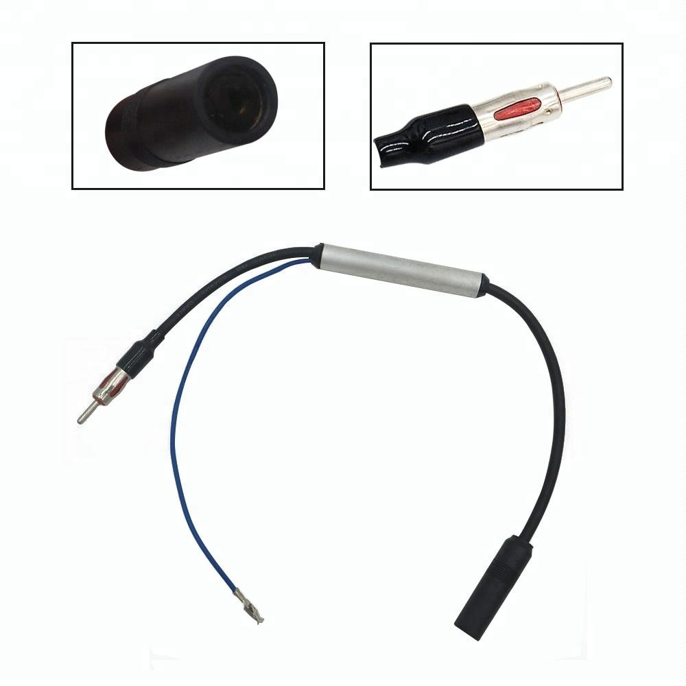 MX Car Antenna Booster Cable Auto Inline ISO DIN Radio FM AM Stereo Signal Amp Amplifier Cable