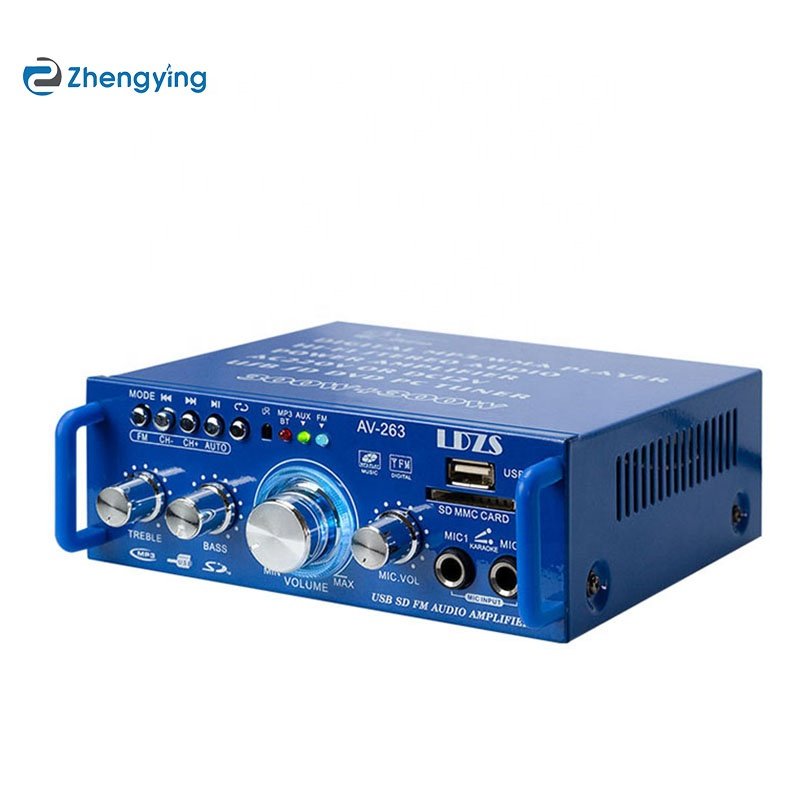 Home Digital Amplifiers Audio 110-220V Bass Audio Power BT Amplifier Hifi FM Auto Music Car Subwoofer Speakers AV-263BT
