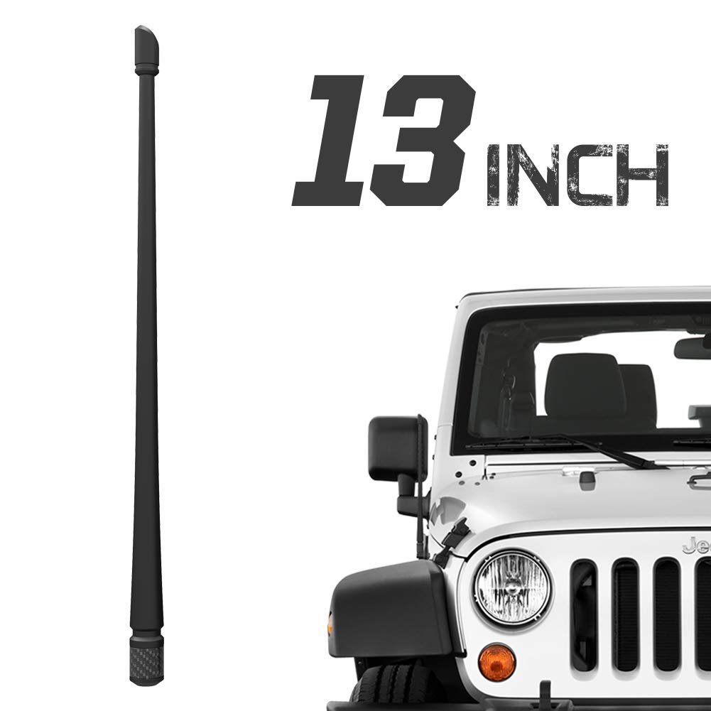 Vehicle Antenna Jeep Wrangler JK JKU JL JLU Rubicon Sahara (2007-2023) 13 inches Flexible Rubber car Antenna Replacement