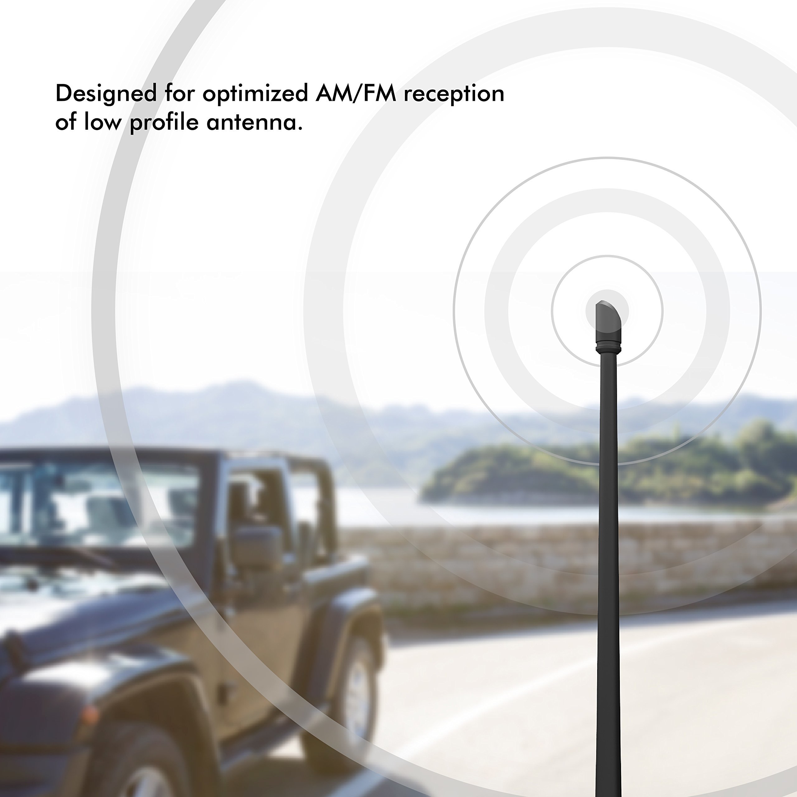 Vehicle Antenna Jeep Wrangler JK JKU JL JLU Rubicon Sahara (2007-2023) 13 inches Flexible Rubber car Antenna Replacement