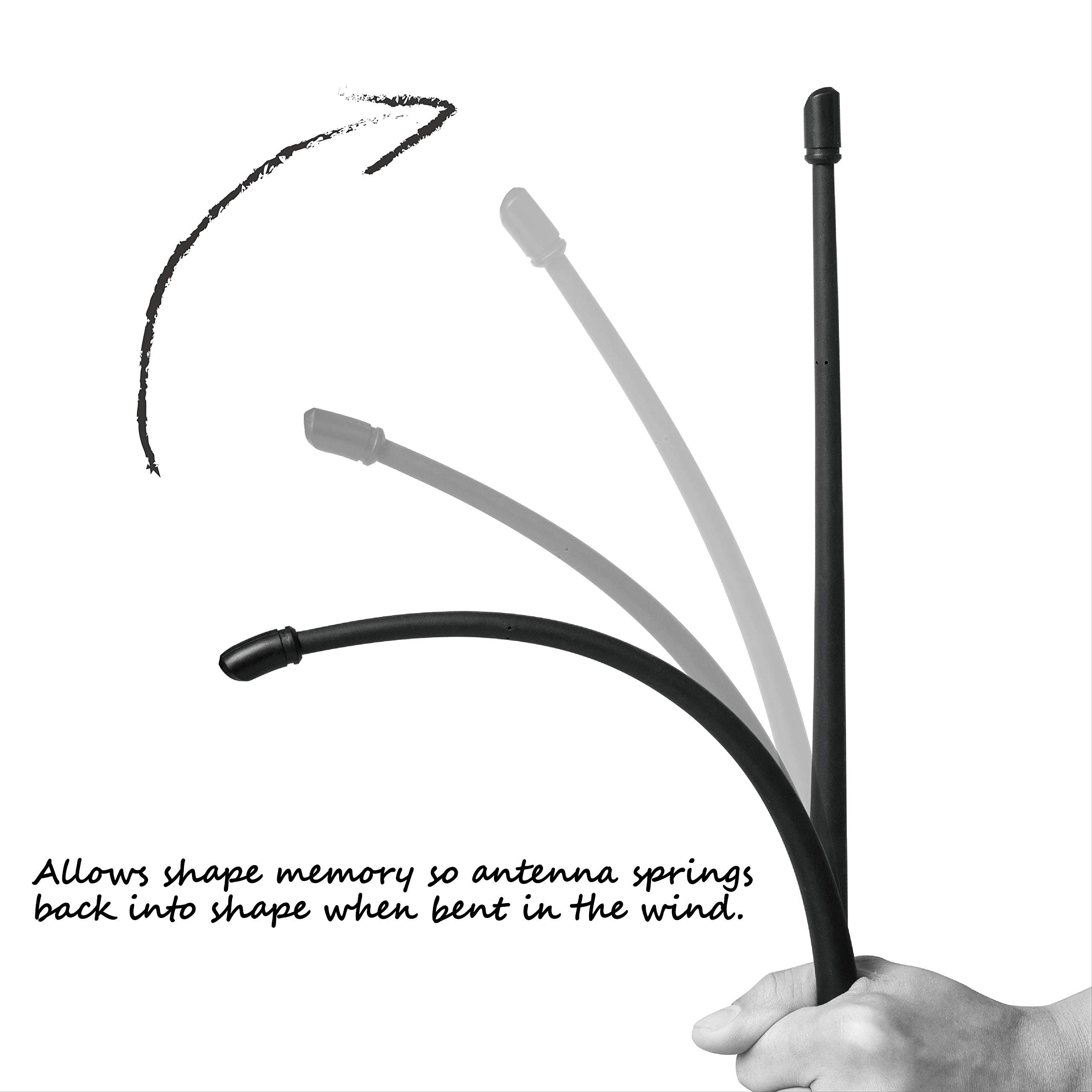 Vehicle Antenna Jeep Wrangler JK JKU JL JLU Rubicon Sahara (2007-2023) 13 inches Flexible Rubber car Antenna Replacement