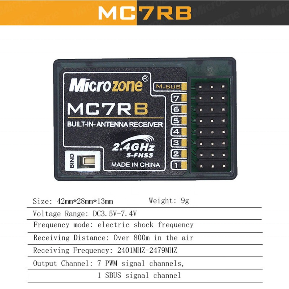 Microzone MIni Receiver 6CH Drones Accessories MC6RE MC7RE MC8RE for MC6C MC8B Controller Transmitter 6 Channel Radio Receiver