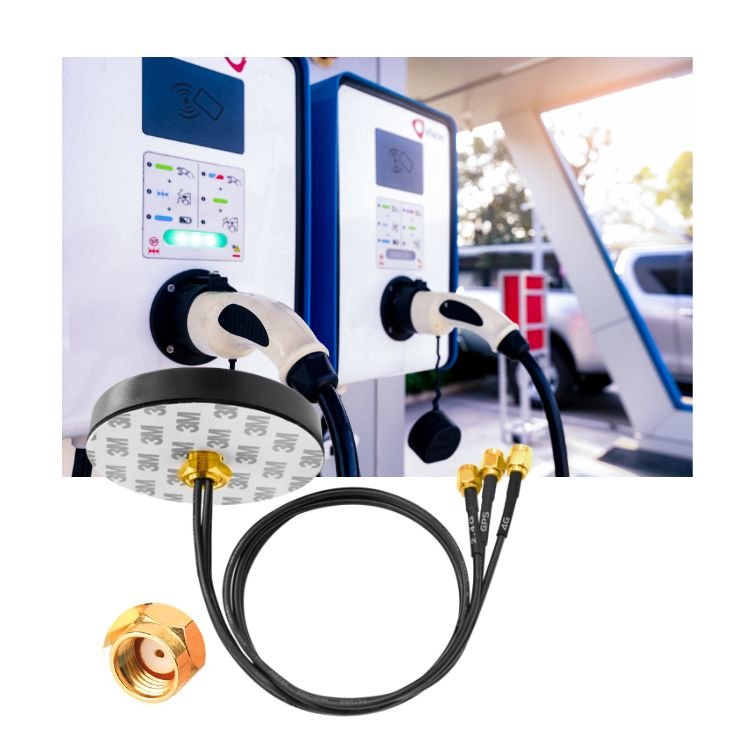 4G LTE MIMO 2.4G Wifi 6e Cellular GPS Antenna Three in One Combo GPS Receiver Antenna Outdoor for Car Vehicle Charging Station