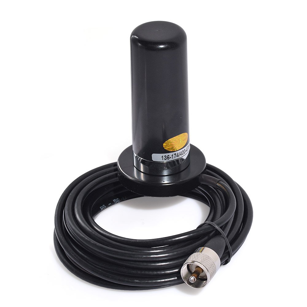 Dual Band VHF UHF Ham Mobile Radio Antenna PL259 with Magnetic Base 5M Cable 144/430mhz