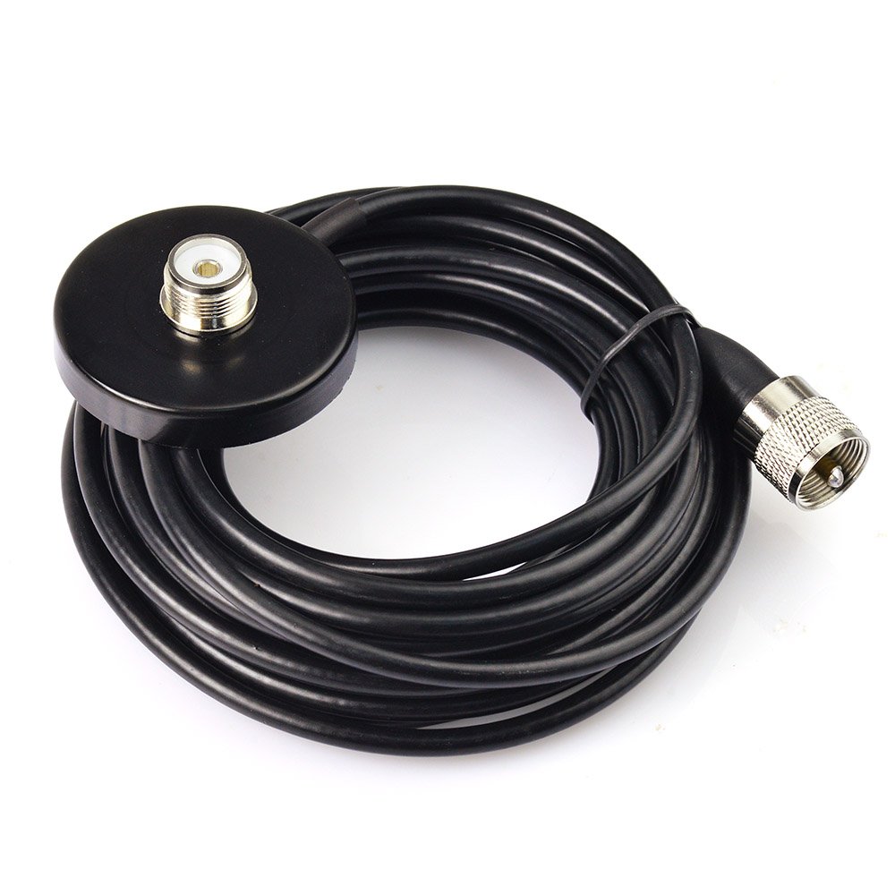 Dual Band VHF UHF Ham Mobile Radio Antenna PL259 with Magnetic Base 5M Cable 144/430mhz