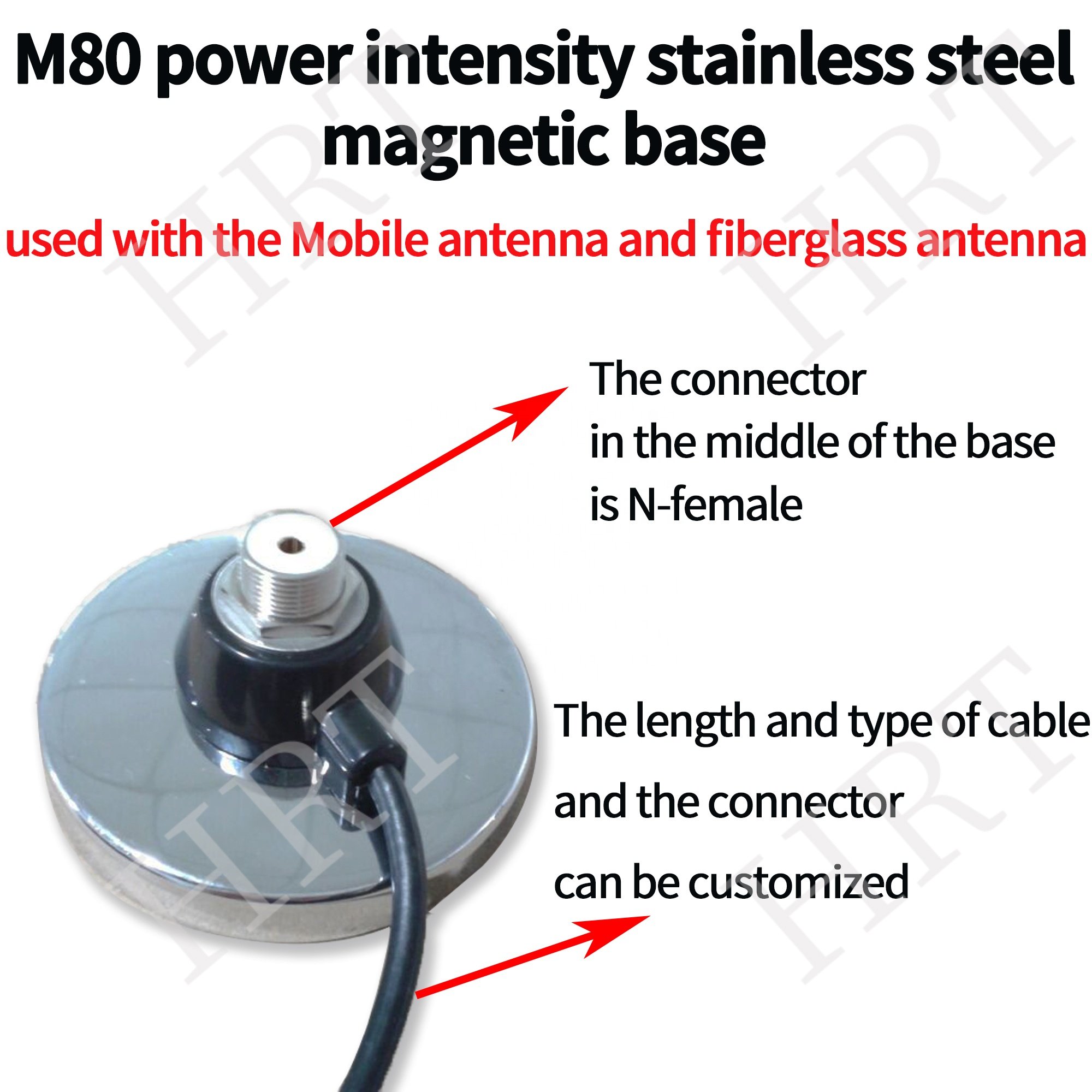 150MHz 134-173MHz customized frequency range VHF Car radio communication antenna with magnetic mount