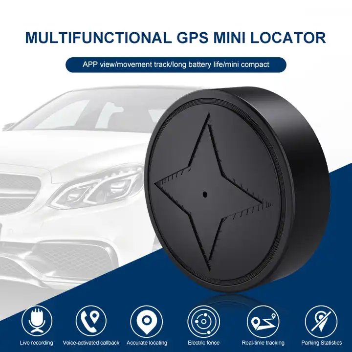 PG12 Round GPS Tracker Mini Smart Security GPS Positioning 500mAH Battery WiFi/Beidou/GLONASS/AGPS/LBS/GPS Locator Portable