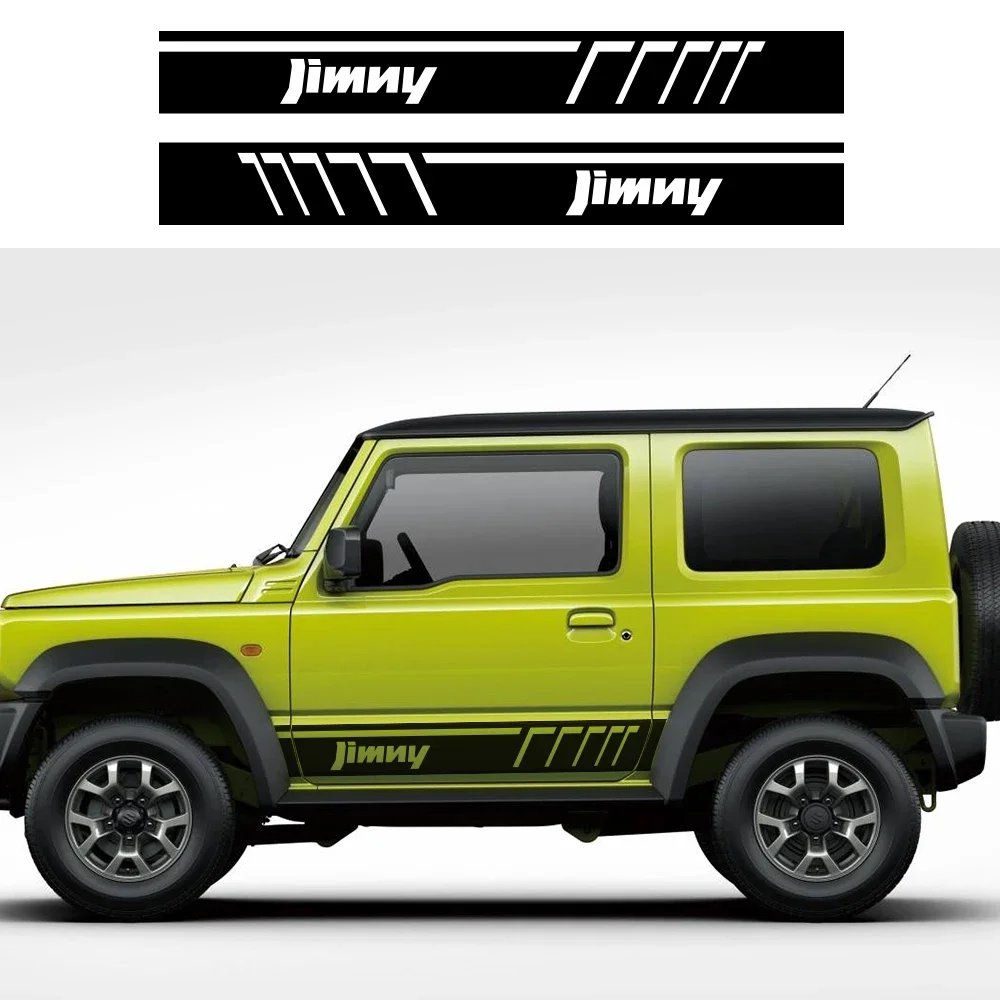 2pcs Car Door Both Side Skirt Stickers for Suzuki Jimny Auto Stripe Vinyl Film PVC Automobiles Decoration Decals Car Accessories