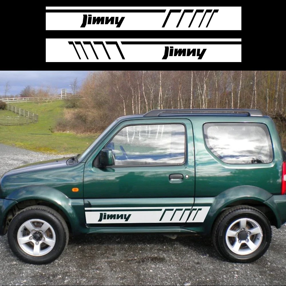 2pcs Car Door Both Side Skirt Stickers for Suzuki Jimny Auto Stripe Vinyl Film PVC Automobiles Decoration Decals Car Accessories