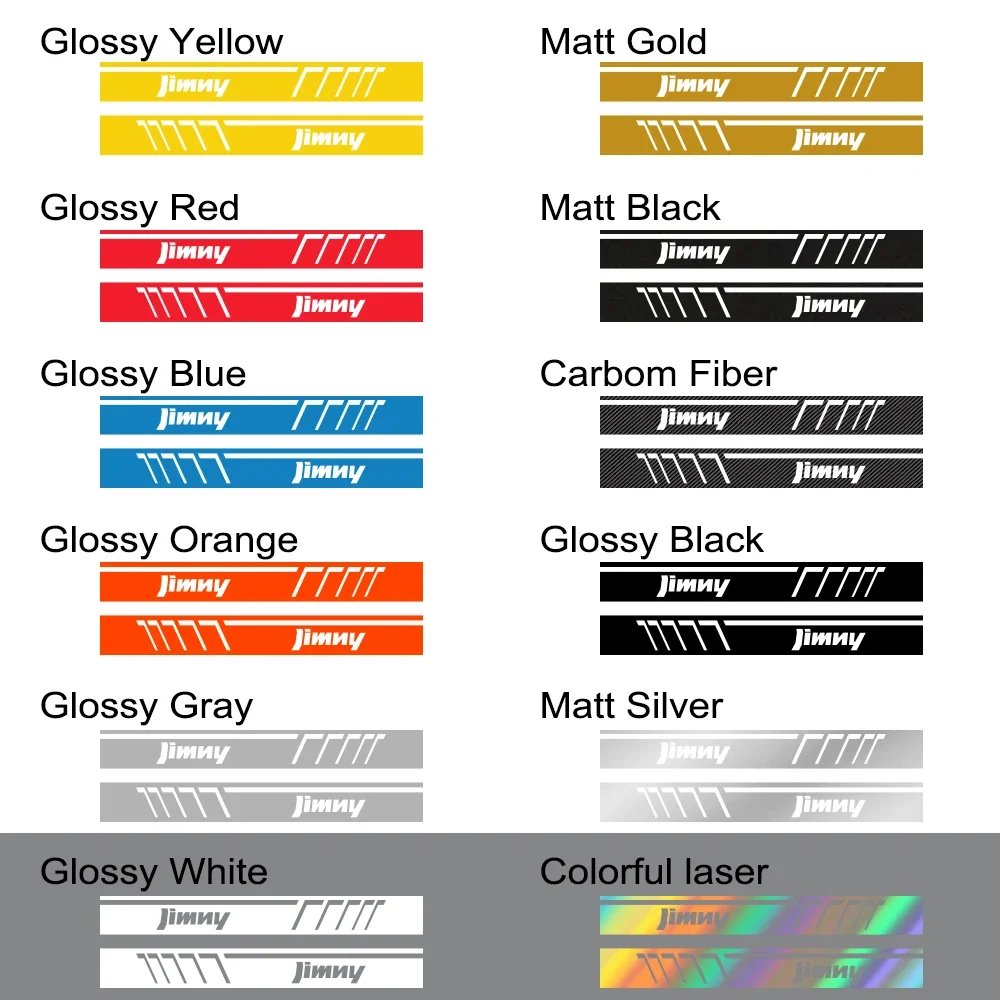 2pcs Car Door Both Side Skirt Stickers for Suzuki Jimny Auto Stripe Vinyl Film PVC Automobiles Decoration Decals Car Accessories
