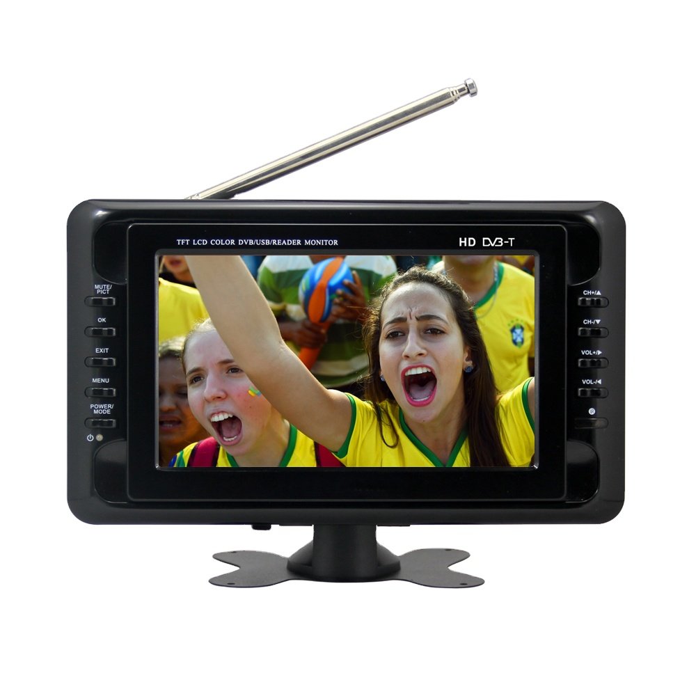 Rechargeable Battery Mini Flat Screen 10 Inch Portable Car Lcd Tv 12v, Low Cost Mini Pocket Tv Dvb-t Atsc Isdb-t Digital Tv