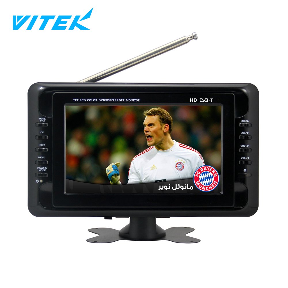 Rechargeable Battery Mini Flat Screen 10 Inch Portable Car Lcd Tv 12v, Low Cost Mini Pocket Tv Dvb-t Atsc Isdb-t Digital Tv