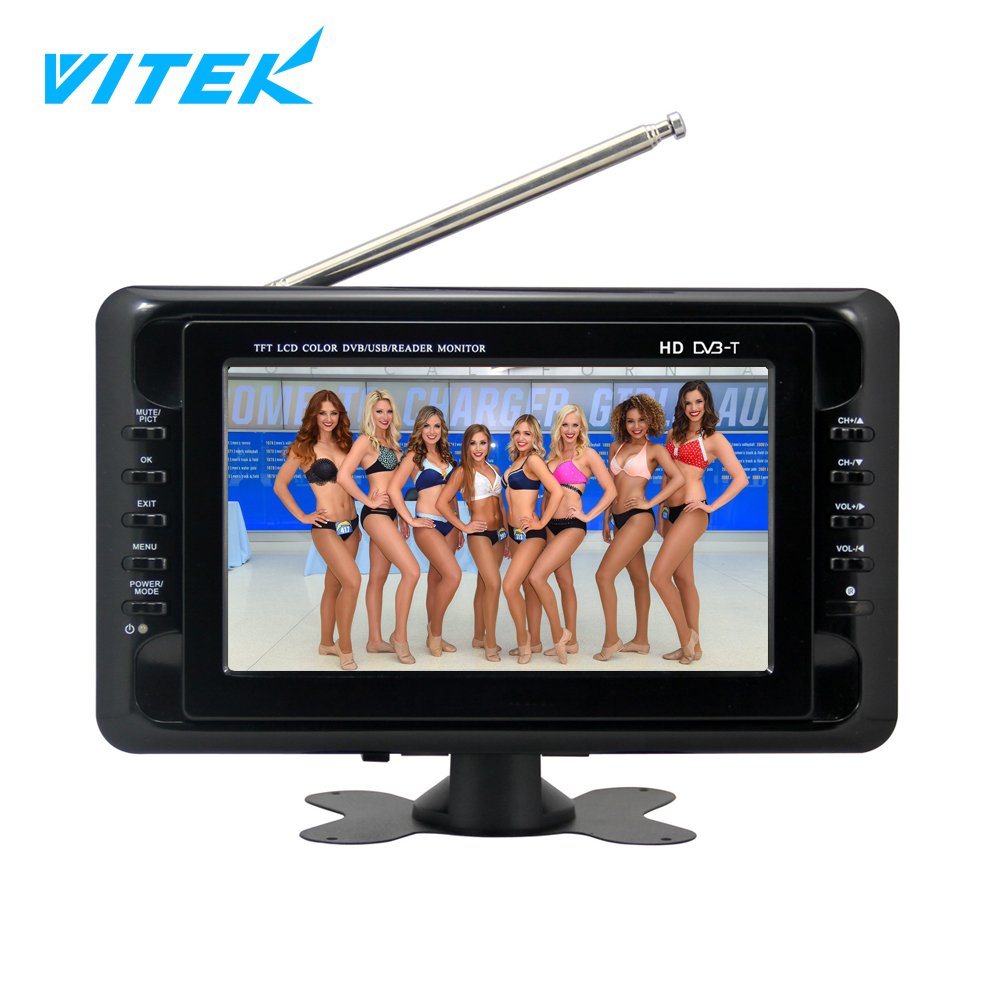 Rechargeable Battery Mini Flat Screen 10 Inch Portable Car Lcd Tv 12v, Low Cost Mini Pocket Tv Dvb-t Atsc Isdb-t Digital Tv