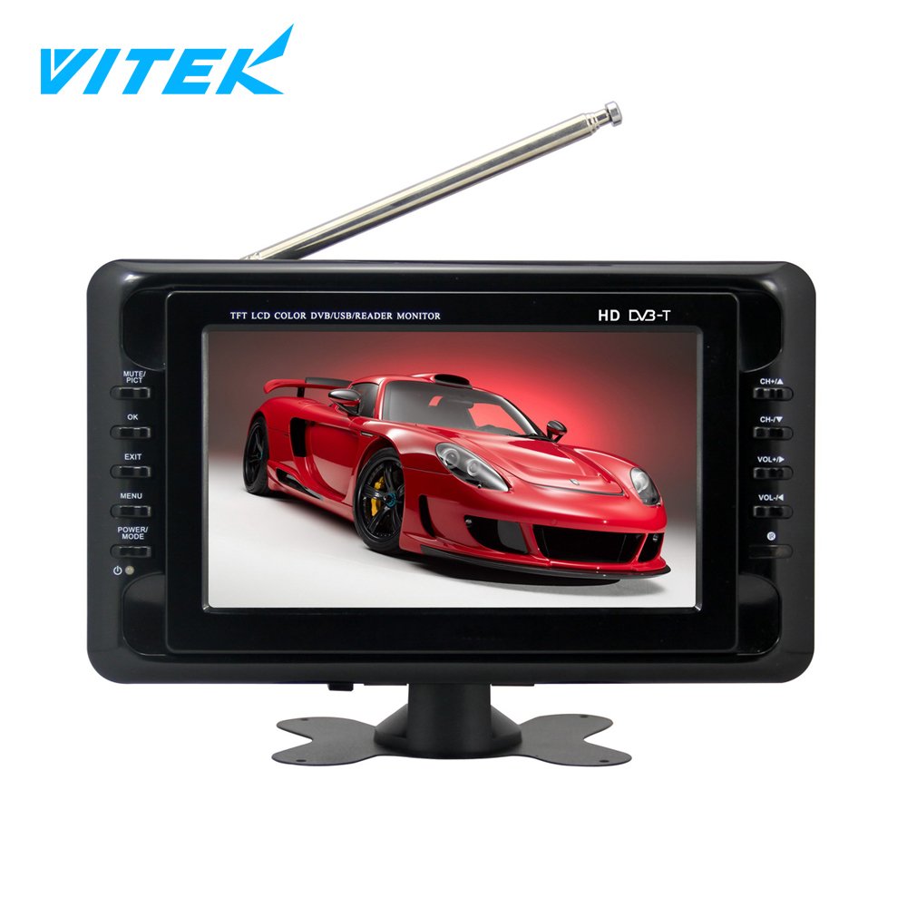 Rechargeable Battery Mini Flat Screen 10 Inch Portable Car Lcd Tv 12v, Low Cost Mini Pocket Tv Dvb-t Atsc Isdb-t Digital Tv