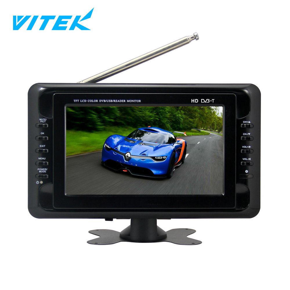 Rechargeable Battery Mini Flat Screen 10 Inch Portable Car Lcd Tv 12v, Low Cost Mini Pocket Tv Dvb-t Atsc Isdb-t Digital Tv